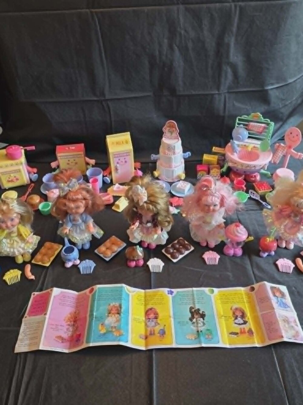 CHERRY MERRY MUFFIN DOLLS LOT MATTEL VINTAGE 1980's 5 DOLLS 5 ACCESSORIES SETS